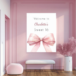 Poster Arco cor-de-rosa elegante Sweet 16 Welcome