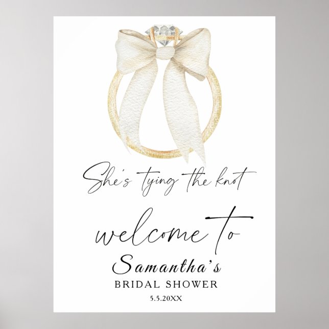 Poster Arco de Anel Ela é casando Bridal Bem-vinda (Frente)