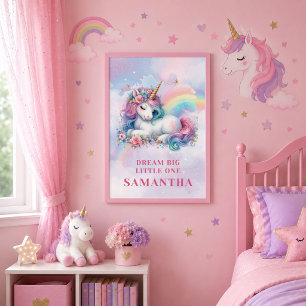 Poster Arco de Aniversário de Menina Dia Mágico Unicórnio