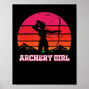 Poster Arco de Archery Girl e Seta Dama Vintage