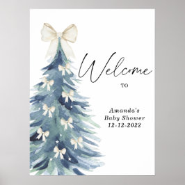 Poster Arco de árvore de Natal em aquarela Churrasco de b