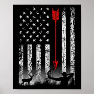 Poster Arco De Bandeira Americano Caçando Design Patrióti