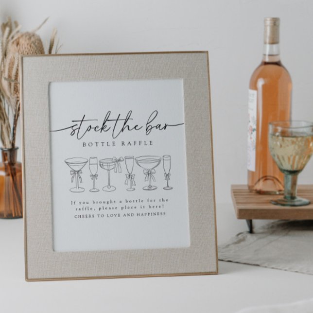 Poster Arco De Caligrafia Estoca Sinal De Raffle Bar (Criador carregado)