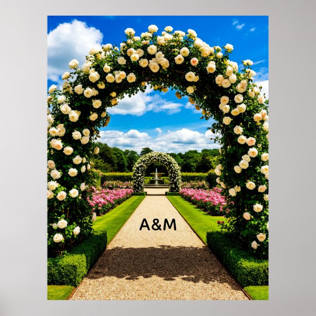 Poster Arco de Casamento Caminho do Jardim que Leva à Fon (Frente)