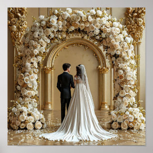 Poster Arco de Casamento Cerimônia Romântica de Casal