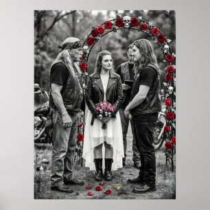 Poster Arco de Caveira de Casamento Gótico de Motociclist