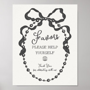 Poster Arco de coquete preto de pérolas pequenas