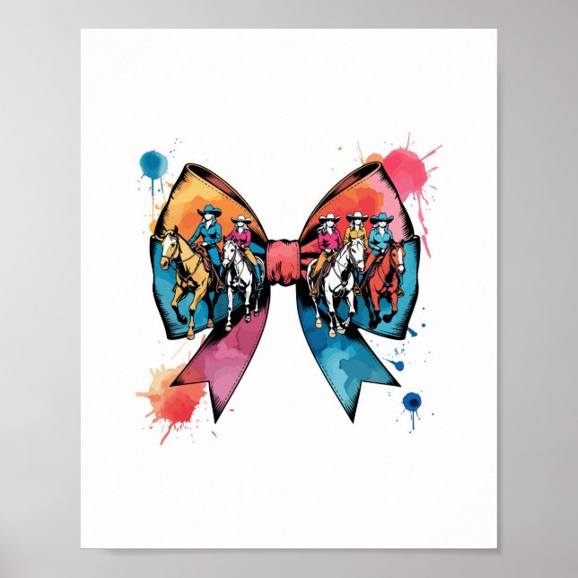 Poster Arco de coquetes de cavalos de corrida (Frente)