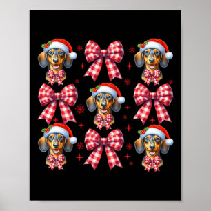 Poster Arco de coquetes de Xadrez Vermelha Cachshund Cach
