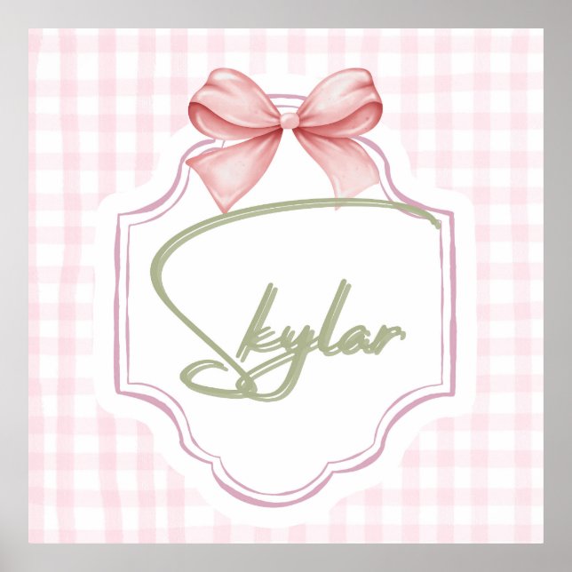Poster Arco de Enfermeira Skylar Baby Girl Personalizado (Frente)