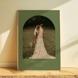Poster Arco de Foto de Casamento de Casal Verde Oliva Mod