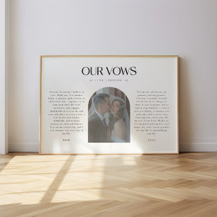 Poster Arco de Foto de Casamento Minimalista "Nossos Voto