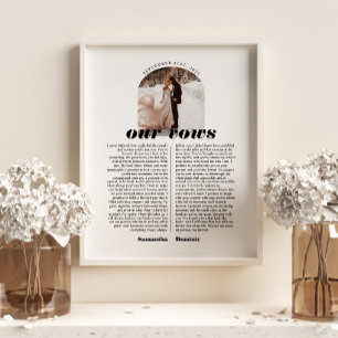 Poster Arco de Foto de Votos de Casamento Retro Bold