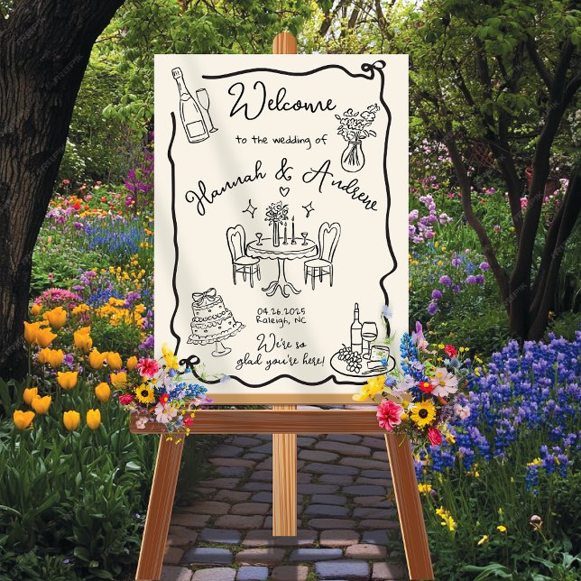 Poster Arco de moldura de onda de casamento de Hannah (Criador carregado)