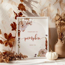 Poster Arco de outono boho Por favor assine o sinal da ab