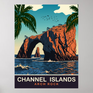 Poster Arco de Pedra, Ilhas do Canal, CA, Viagem