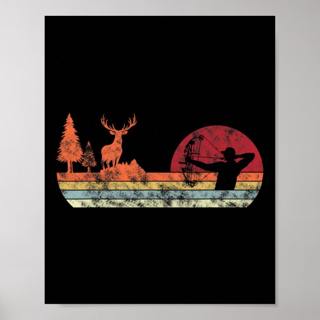 Poster Arco Deer Hunting Vintage Retro Archery (Frente)