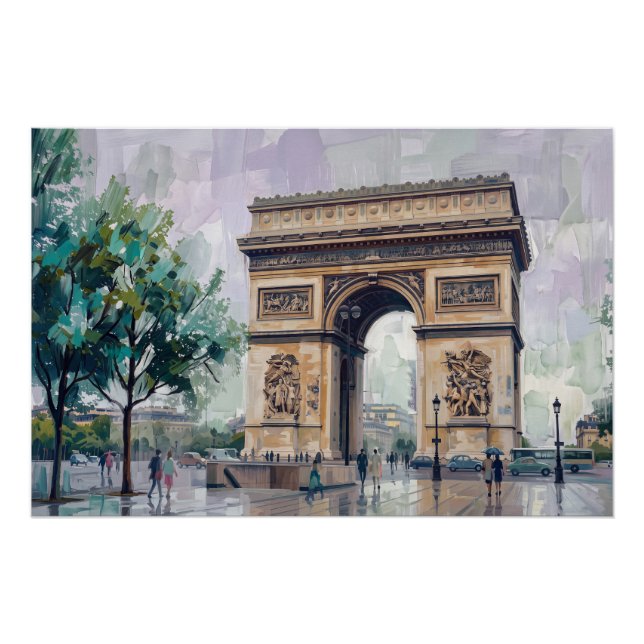 Pôster Arco do Triunfo, Paris, França (Frente)