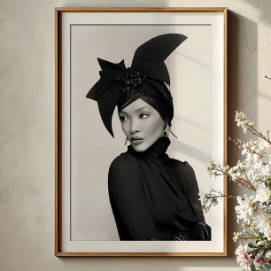 Poster Arco escultural: Moda Monocromática Avant-Garde