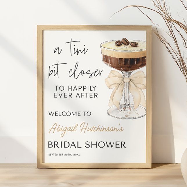 Poster Arco Espresso Martini - 16x20 (Bow Espresso Martini Bridal Shower - 16x20 Poster)
