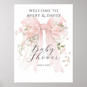 Poster Arco Floral Elegante Flower Girl Chá de fraldas