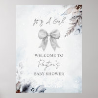 Arco Floral Winter Girl Chá de fraldas Bem-vindo