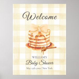Poster Arco Gingham Pancake Brunch Chá de fraldas Welcome