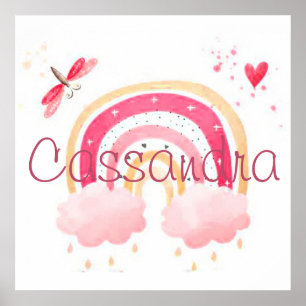 Poster Arco-íris aquarela personalizado
