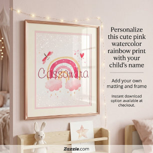 Poster Arco-íris aquarela personalizado