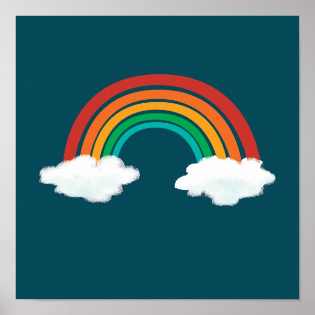 Poster Arco-Íris Bonito Sobre Padrões De Nuvens - Present (Frente)