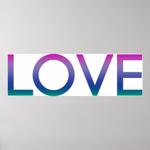 Poster Arco-Íris Colorido Amor