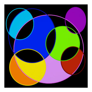 Pôster Arco-íris cores círculos design