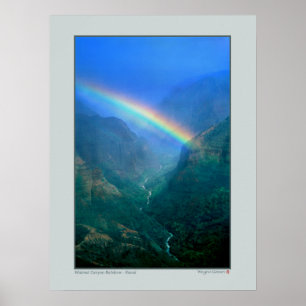 Poster Arco-íris da garganta de Waimia - Kauai