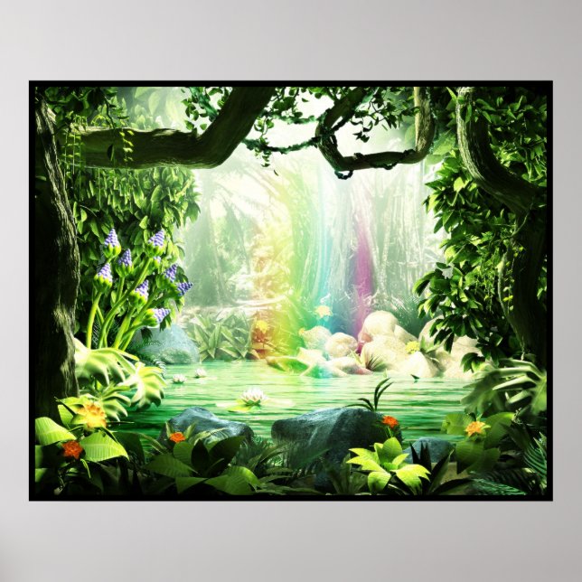 Pôster Arco-íris da selva (Frente)