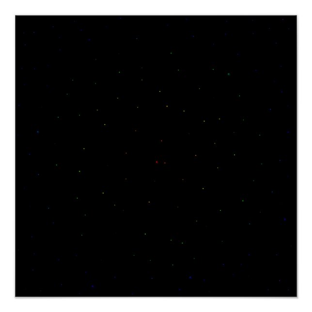 Pôster Arco-íris de Estrelas do Céu Negro (Frente)