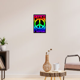 Poster Arco-íris de Letreiro Paz, Por Favor