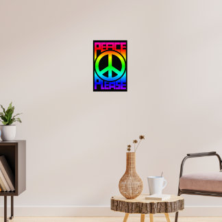Poster Arco-íris de Letreiro Paz, Por Favor