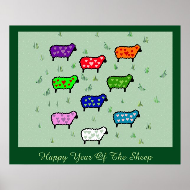 Pôster Arco-Íris De Ovinos (Frente)