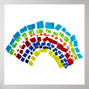 Poster Arco-íris de papel