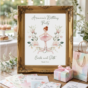 Poster Arco-íris de Rosa Aquarela Bailarina Mesa de Anive