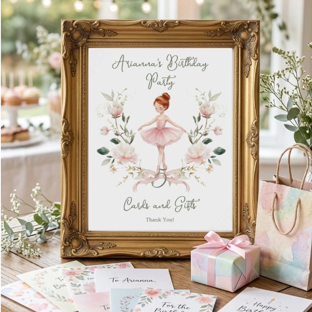 Poster Arco-íris de Rosa Aquarela Bailarina Mesa de Anive (Criador carregado)