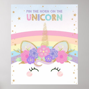 Poster Arco-íris, diversão e diversão, fininho no chif