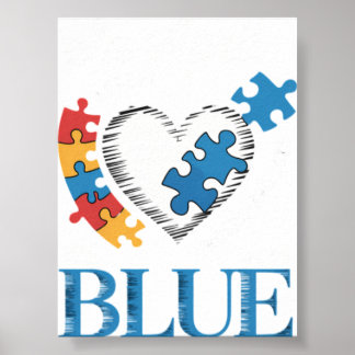 Poster Arco-íris do Autismo Em Abril Usamos Azul Conscien