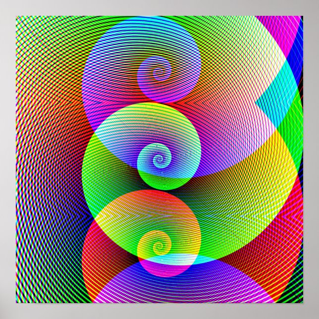 Poster Arco-íris elétrico (Frente)