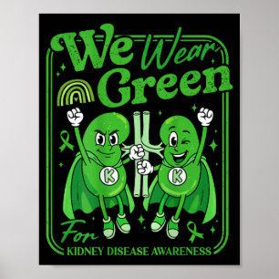 Poster Arco-íris em março usa doença renal verde