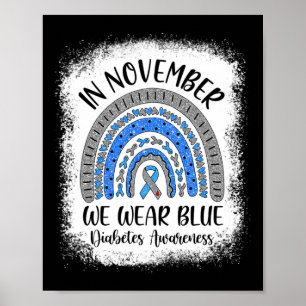 Poster Arco-Íris Em Novembro Nós Vestimos Awarenes Azul D