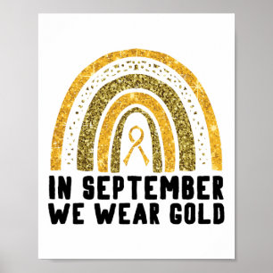 Poster Arco-íris Em Setembro Nós Usamos Dourado Câncer In