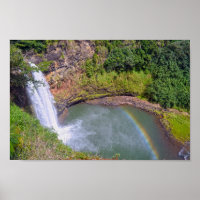 Arco-íris em Wailua Falls, Kauai, Havaí