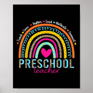Poster Arco-íris Ensina Amor Inspira Professor de Pré-esc