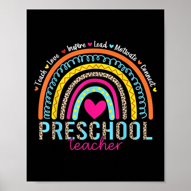 Poster Arco-íris Ensina Amor Inspira Professor de Pré-esc (Frente)